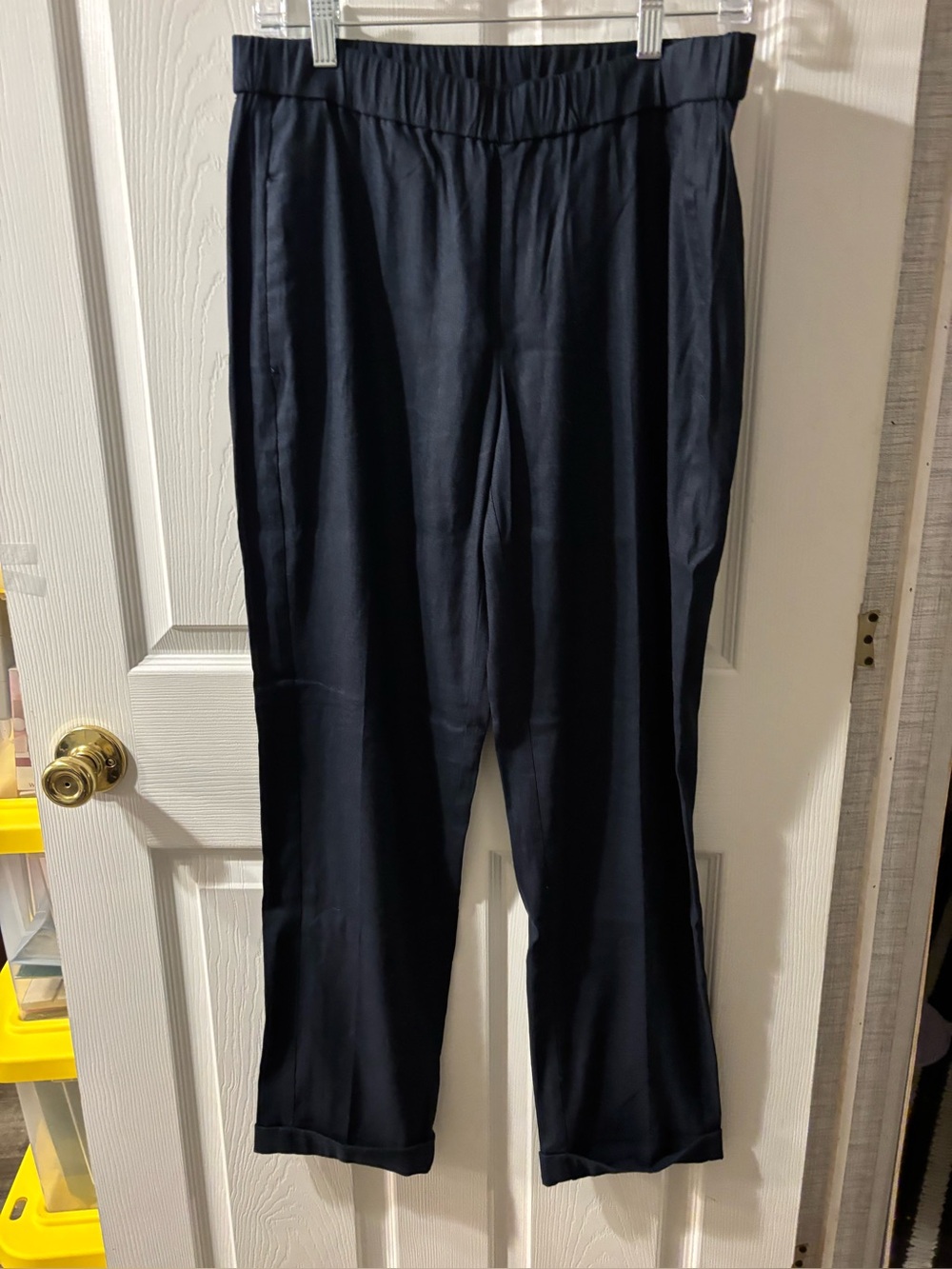 Womens j.jill Navy Elastic-Waist Dress Pants